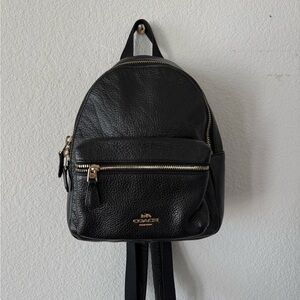 Coach Black Leather women’s mini Backpack